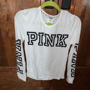 PINK Long Sleeve White Tee